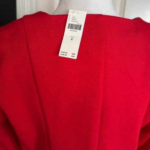 NWT Anthropologie Maeve Scoop-Neck Cutaway Blazer in Red size Medium - Picture 7 of 12